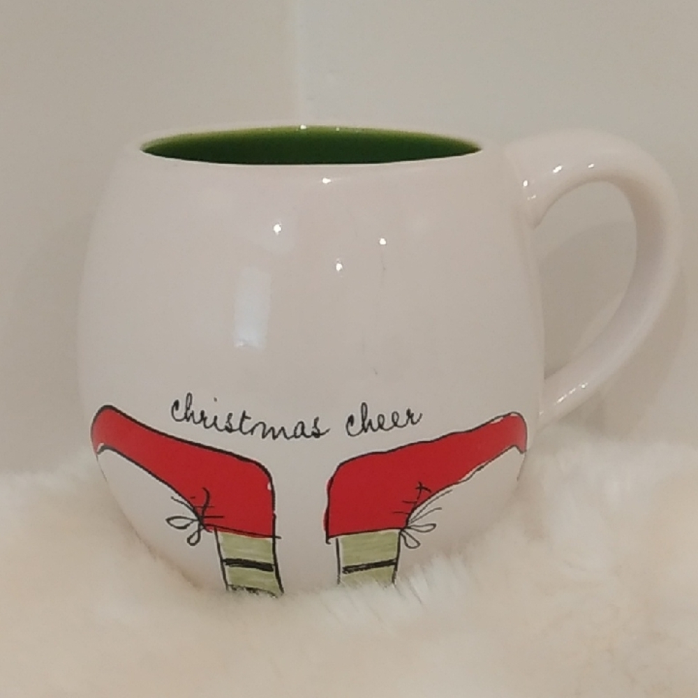 Rae Dunn Christmas Cheer Mug with Red and Green Design